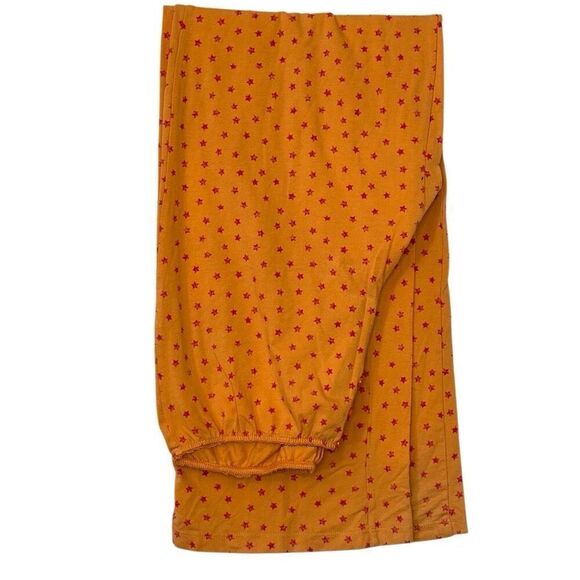 Jasmine & Ginger Star Print Elastic Waist Orange Red Pajama Pants Size Medium - Picture 1 of 3